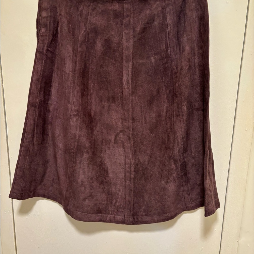 Venessa Skirt Set with Long Sleeves and Stand Collar Women's Size M Dark Brown - Picture 6 of 15
